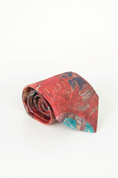 Red patterned tie 18829