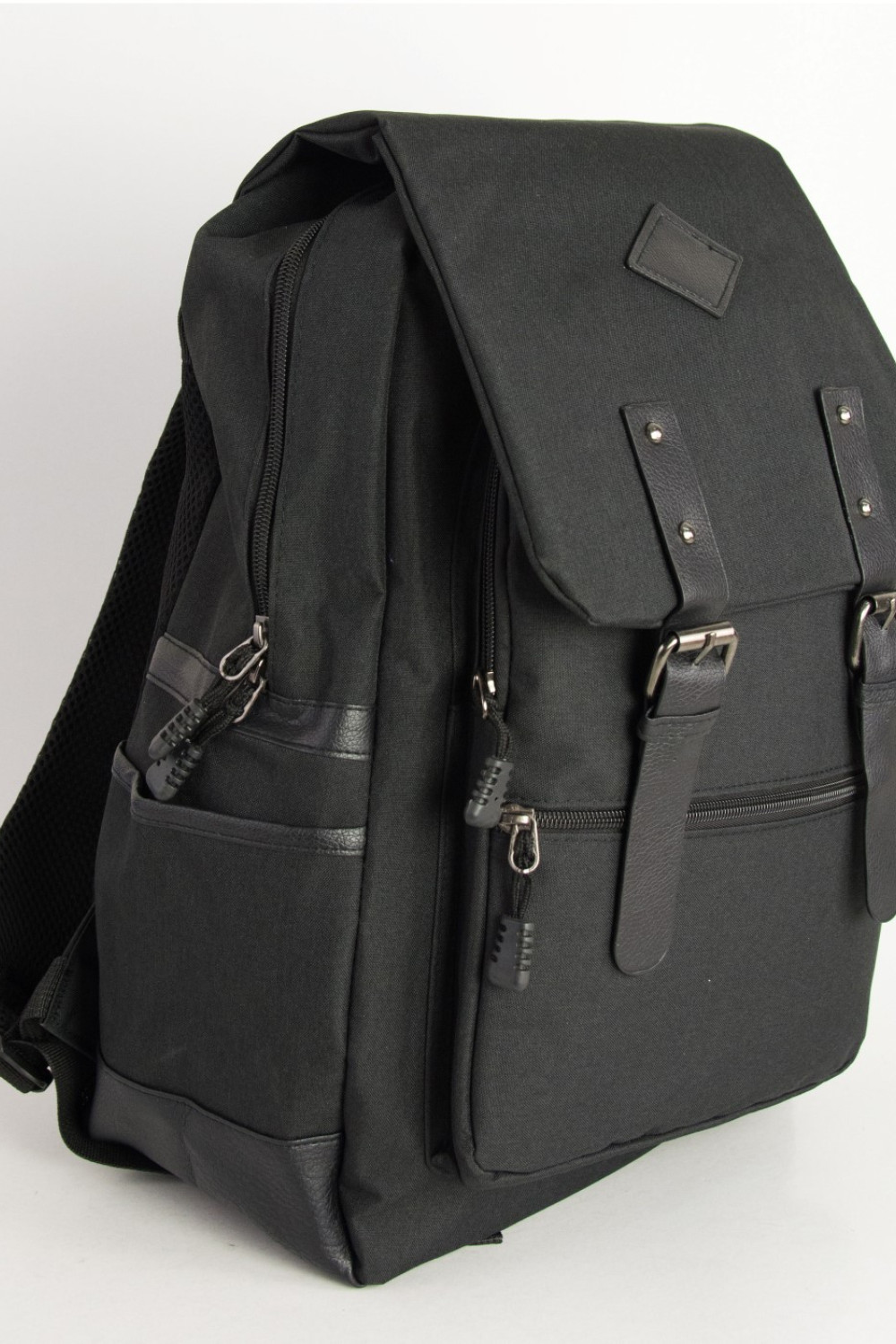 Men's black fabric Backpack with pockets 50502L