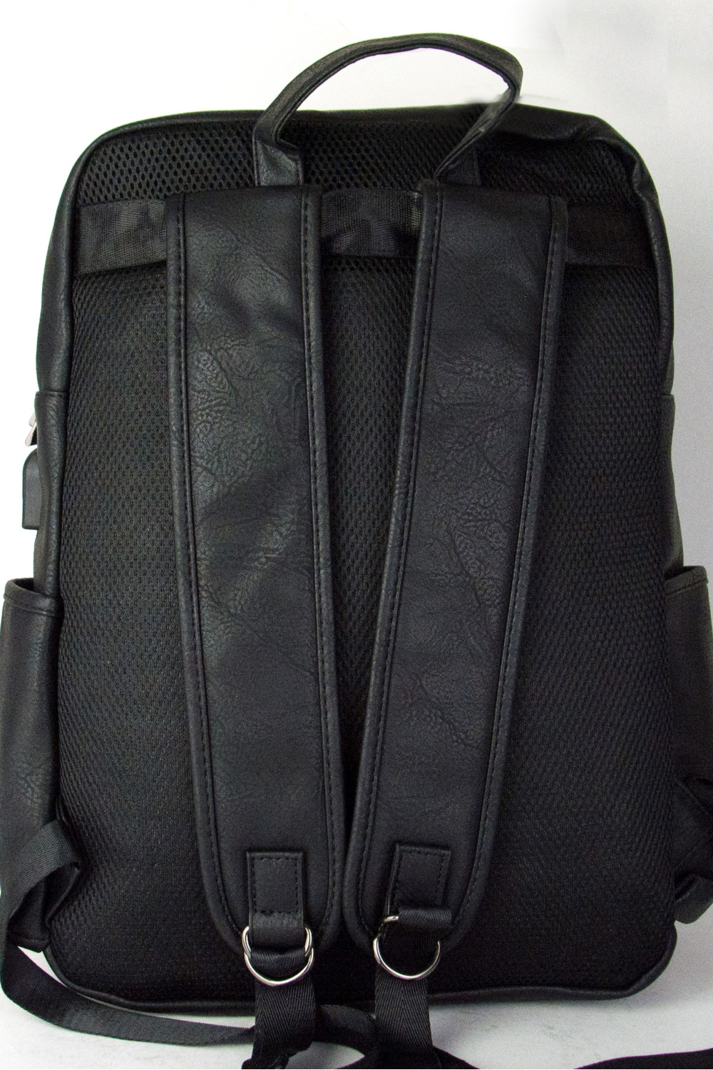 Ανδρικο μαύρο Back Pack δερματίνη με εξωτερική τσέπη A2200