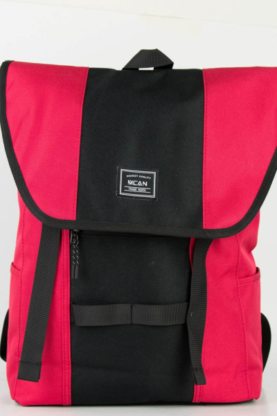 Men's Red Fabric Backpack with Clips DR2076