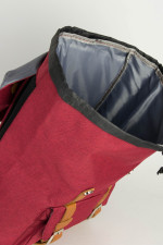 Men's burgundy backpack plain cloth DR1918