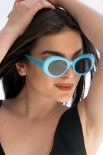 Women's Blue Oval Sunglasses Monochrome Luxury S5700T