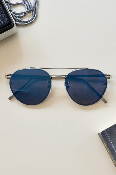 Women's sunglasses oval mirror blue Premium S7079R