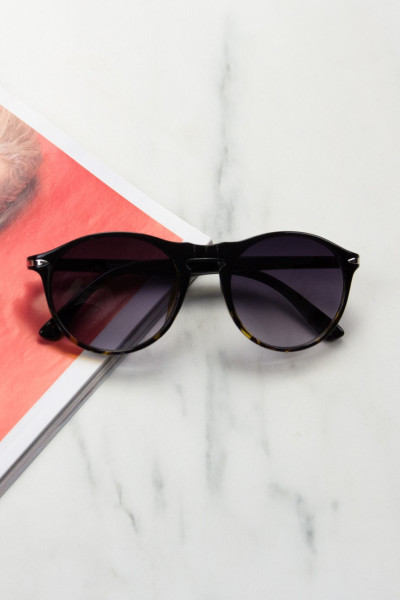 Γυναικεία μαύρα λεοπάρ γυαλιά ηλίου κοκκάλινα Luxury S1114R