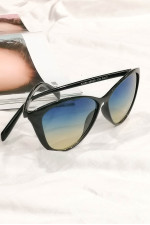 Women's Blue Gradient Sunglasses with Black Bone Frame Luxury S1154B