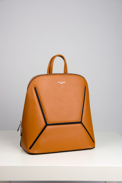 David Jones Women's camel Backpack leatherette with design 62612