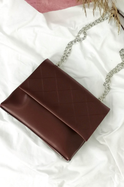 Women's burgundy quilted crossbody bag 210353I