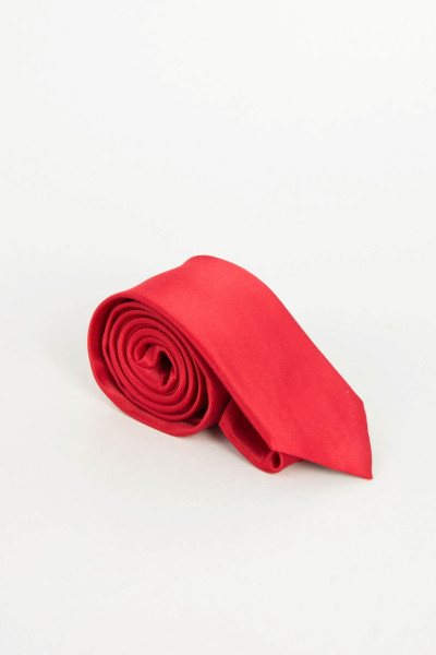 Men's red solid color tie 28582