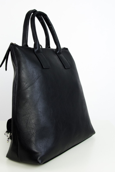 Women's black leather shoulder-back bag CK52261W