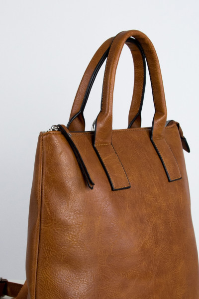 Women's camel leather shoulder-back bag CK52261K