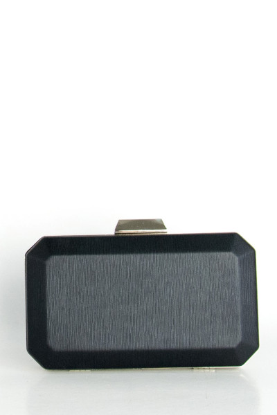 Women's Black Iridescent Hardcase Clutch B2063