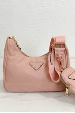 Γυναικείο ροζ τσάντακι δερματίνη 11231D