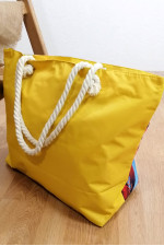 Γυναικεία κίτρινη τσάντα θαλάσσης με τύπωμα 213018