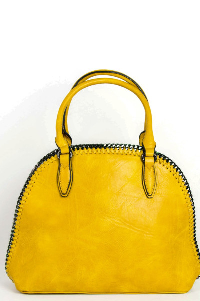 Women's ocher shoulder bag with braided chain 533031