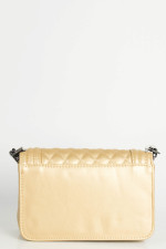 Γυναικεία χρυσή καπιτονέ τσάντα ανθρακί αλυσίδα M7836N